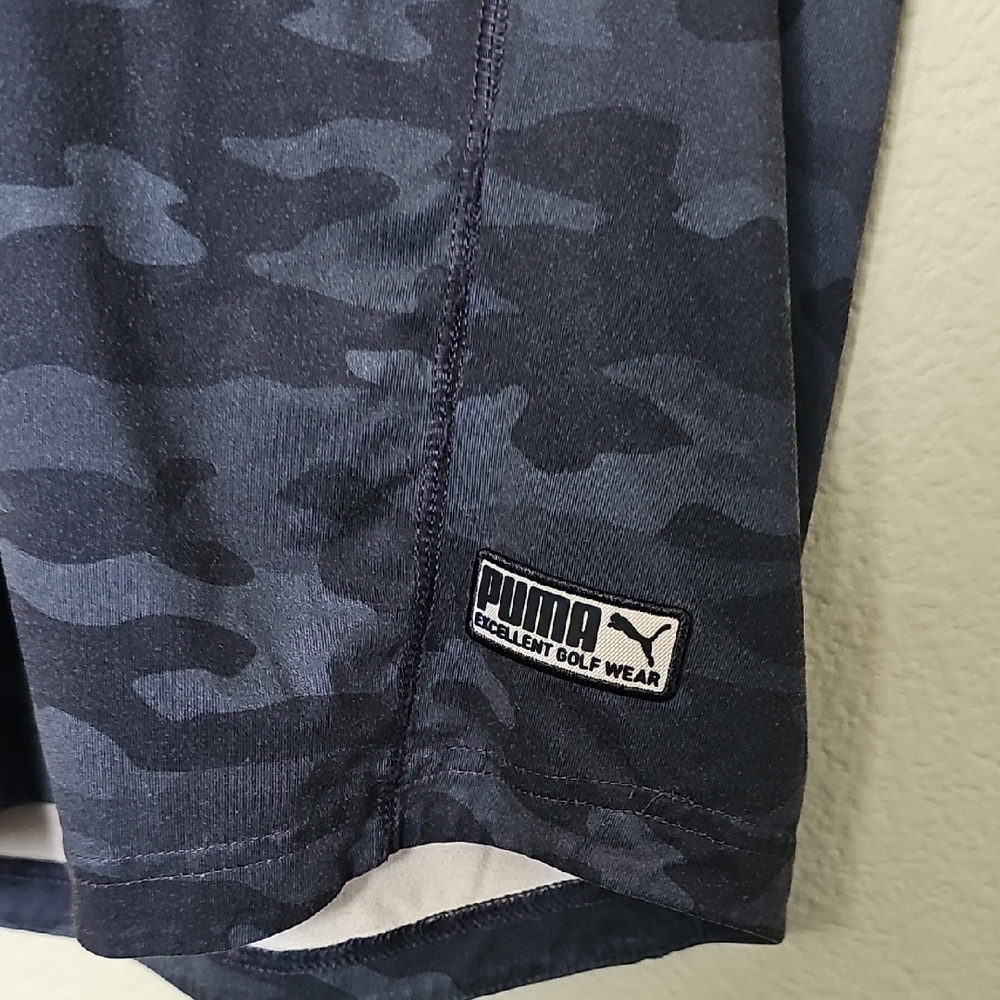 Puma Men's Navy Camo Mat Henley Cloudsoun Quarter Button Shirt Large - Picture 4 of 9